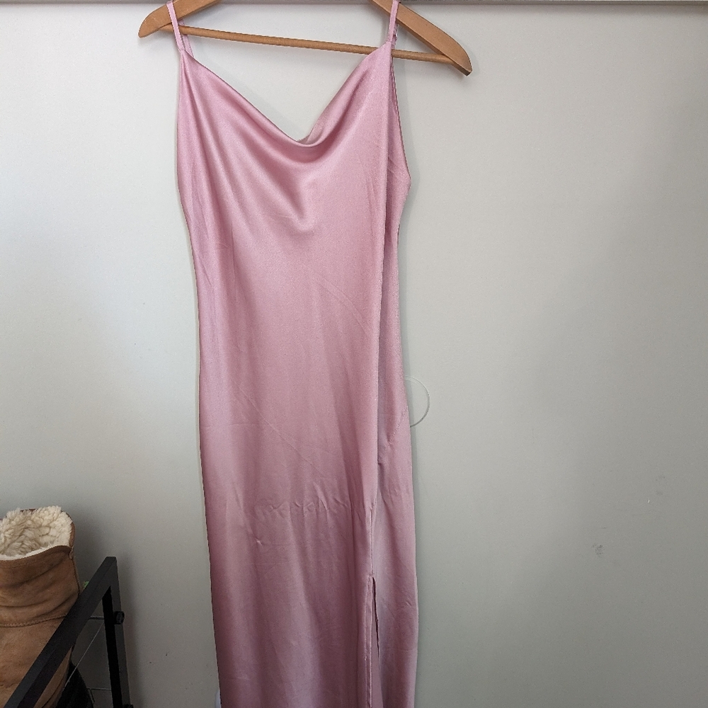 Pink paper hearts slip dress size small